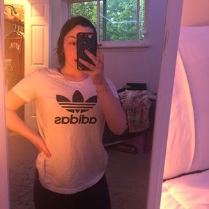 White adidas superstar t-shirt